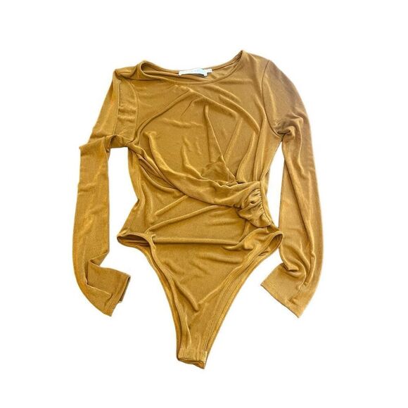 Astr Tops - ASTR the label rust colored long sleeve bodysuit